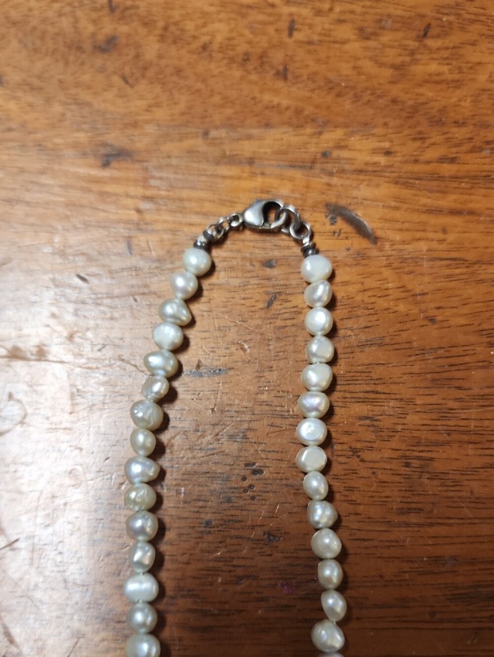 Pearl Strand Necklace with Crystal Pendant - White - Picture 5 of 5